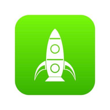 Roket simgesi dijital yeşil