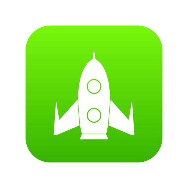 Roket simgesi dijital yeşil