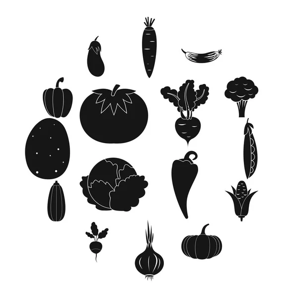 Gemüse-Symbole gesetzt — Stockvektor