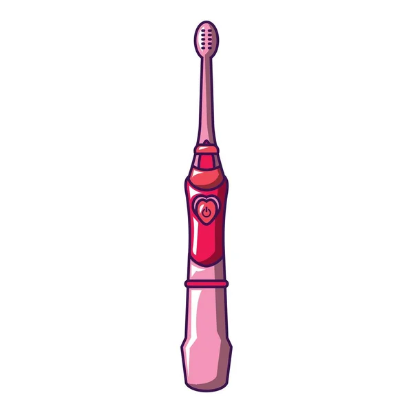 Rote Zahnbürste Symbol, Cartoon-Stil — Stockvektor