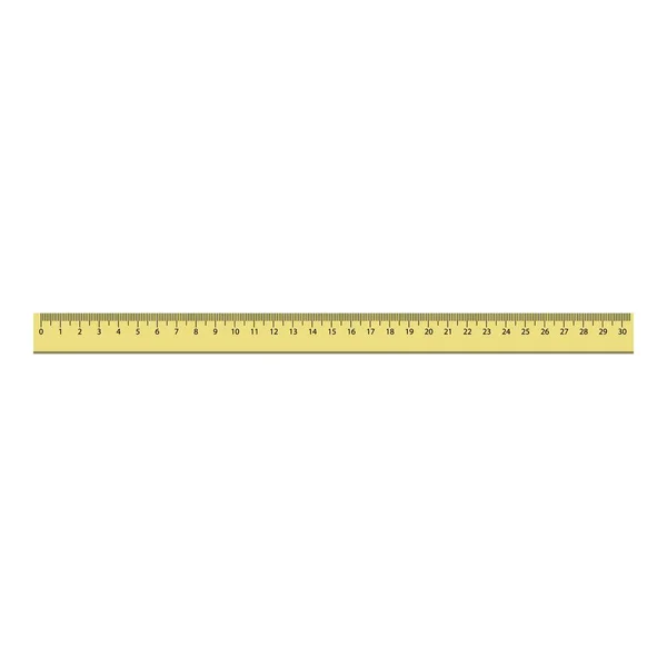 30 cm Kunststoff-Lineal-Symbol, realistischer Stil — Stockvektor
