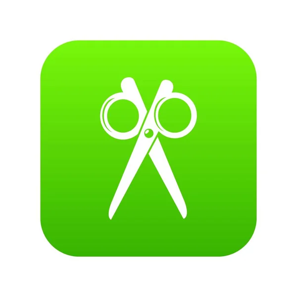 Зеленый вектор значка ножниц — стоковый вектор