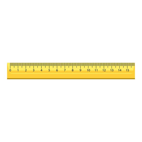 15 cm wood ruler icon, realistic style