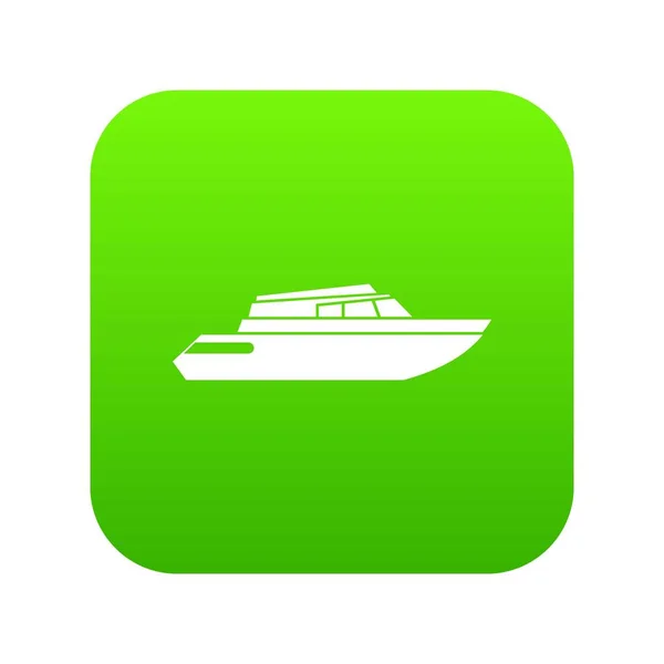 Hobeln Motorboot icon digital green — Stockvektor