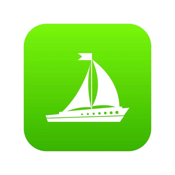 セーリング船アイコン デジタル グリーン — ストックベクタ