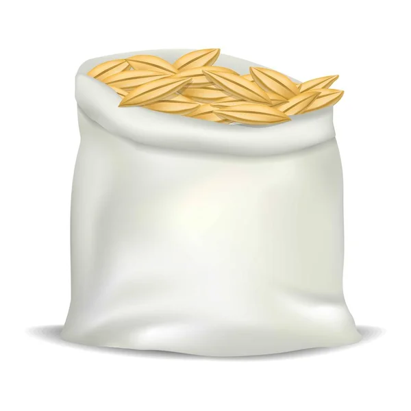 Icône sac de blé, style réaliste — Image vectorielle