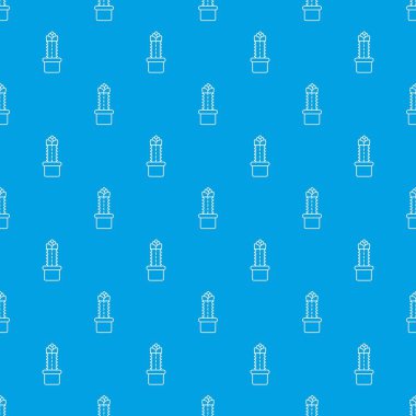 Uzun kaktüs desen vektör kesintisiz mavi