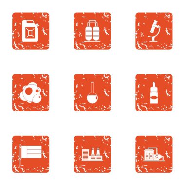 Kimyasal para birimi simgeleri hazır, grunge tarzı