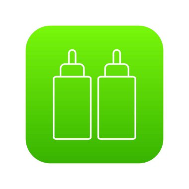 Ketçap hardal sıkmak şişe yeşil simge vektör