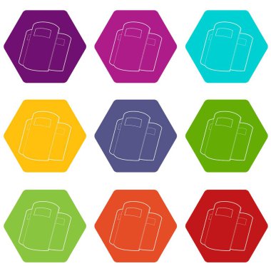 Polis kalkanlar simgeler kümesi 9 vektör