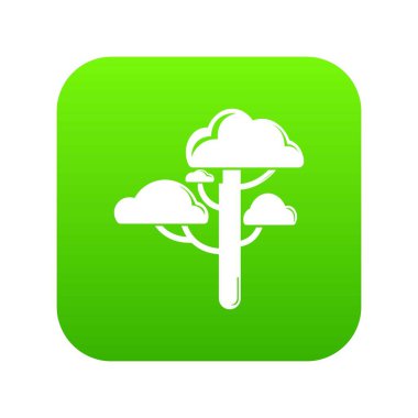 Bulut ağaç yeşil simge vektör