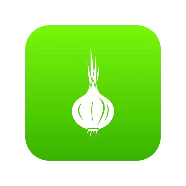 Lök-ikonen digital green — Stock vektor