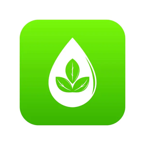 Drop eco icon green vector — Stock Vector