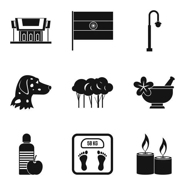 Entrenamiento extractos iconos conjunto, estilo simple — Archivo Imágenes Vectoriales