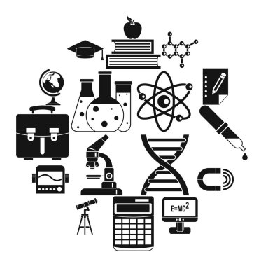 Eğitim Icons set, basit tarzı