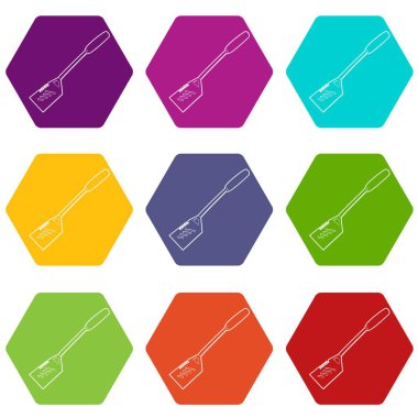 9 vektör spatular Icons set