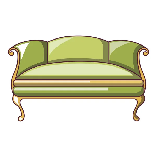 Ikona Zielona sofa, stylu cartoon — Wektor stockowy