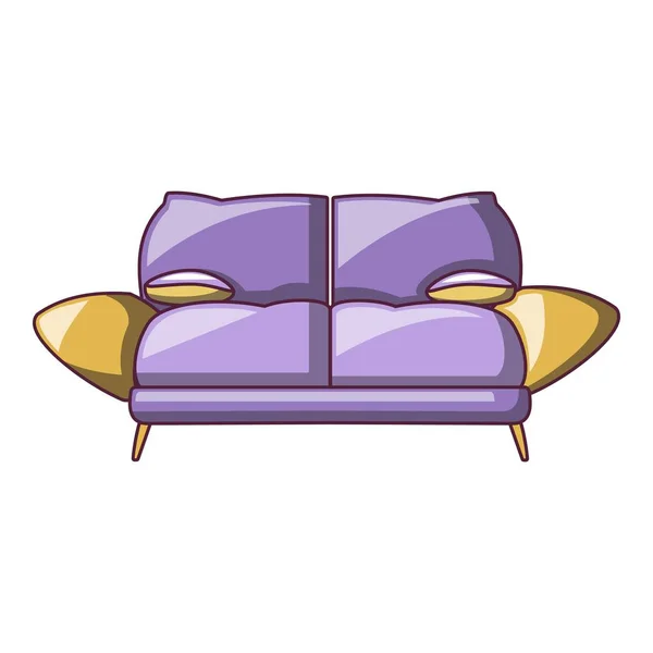 Mini sofa icon, cartoon style — Stock Vector