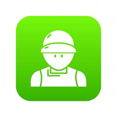 Tesisatçı adam yeşil simge vektör