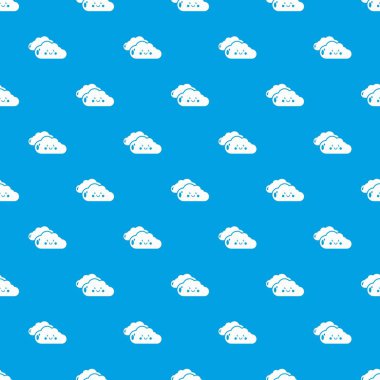 Tür bulut deseni vektör kesintisiz mavi