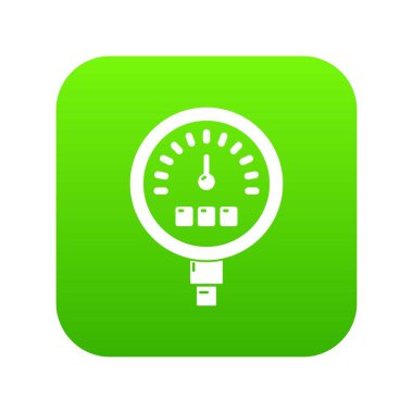 Basınç ölçer simgesi yeşil vektör