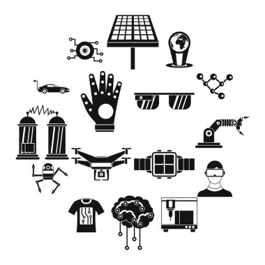 Yeni teknolojileri Icons set, basit tarzı