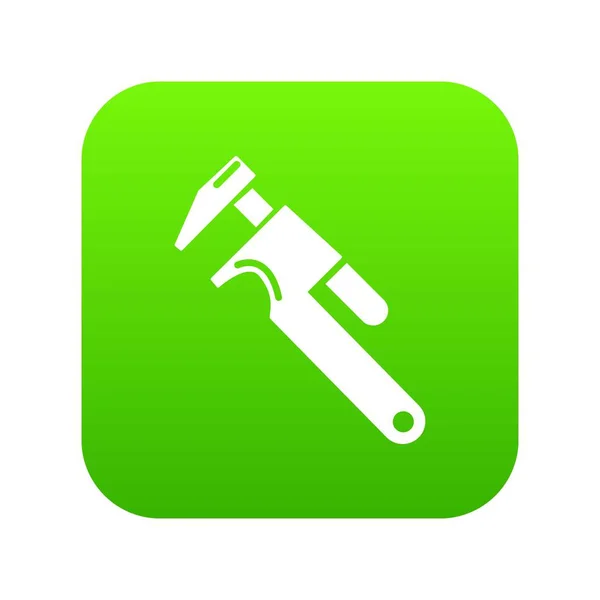 Uniwersalny klucz oczkowy zielona ikona wektor — Wektor stockowy