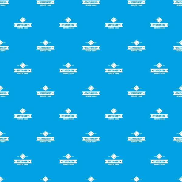 Stationery pattern vector seamless blue — Stock Vector
