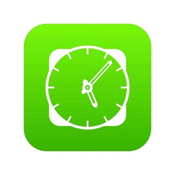 Saat simgesi dijital yeşil — Stok Vektör