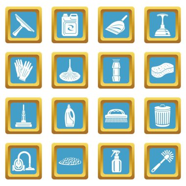 Simgeleri temizleme sapphirine kare vektör ayarla