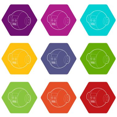 9 vektör robot top Icons set
