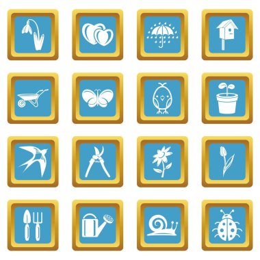 Bahar simgeler kümesi sapphirine kare vektör