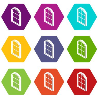 9 vektör Pencereyi Kapat çerçeve Icons set