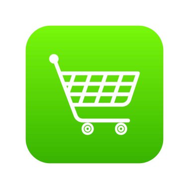 Ürün arabası yeşil simge vektör