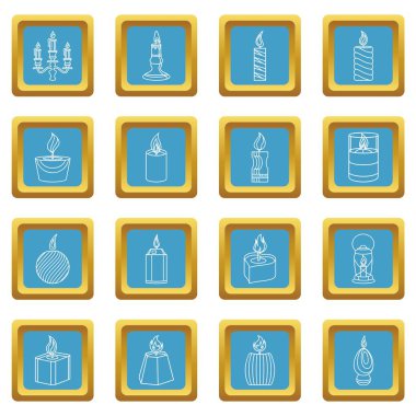 Mum formları simgeler kümesi sapphirine kare vektör