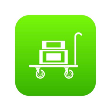 Otel arabası yeşil simge vektör