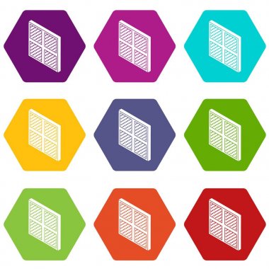 9 vektör kare pencere çerçeve Icons set