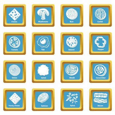 Dilim yiyecek simgeler kümesi sapphirine kare vektör