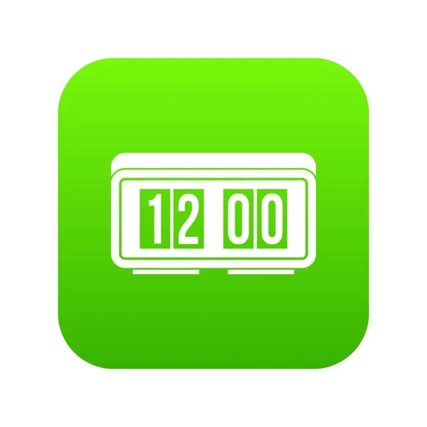 Horloge pictogram digitale groen — Stockvector