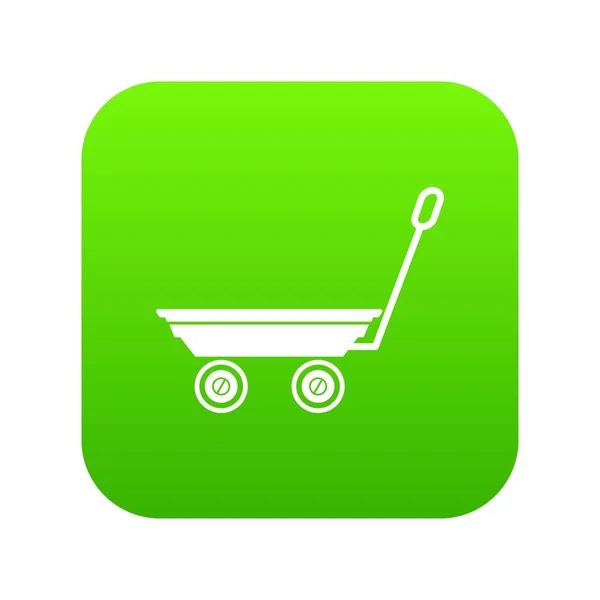 Markt trolley pictogram groen vector — Stockvector