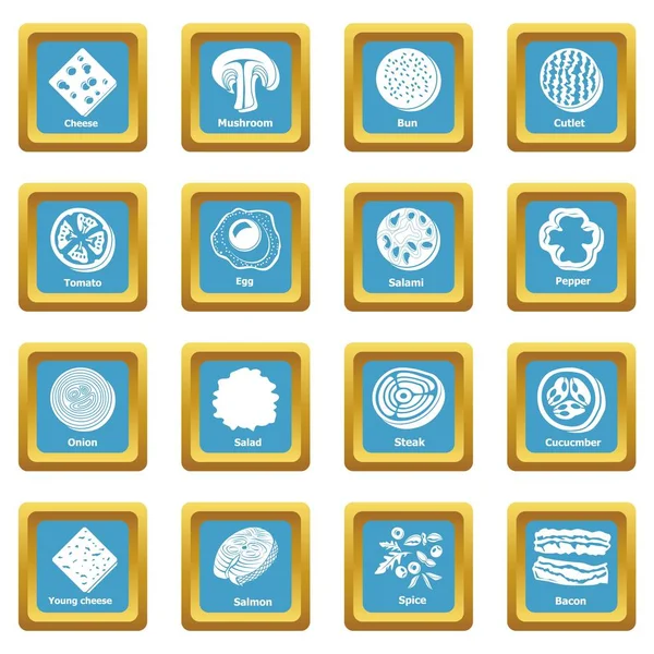 Dilim yiyecek simgeler kümesi sapphirine kare vektör