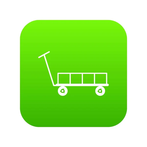 Stora vagnen ikonen gröna vektor — Stock vektor