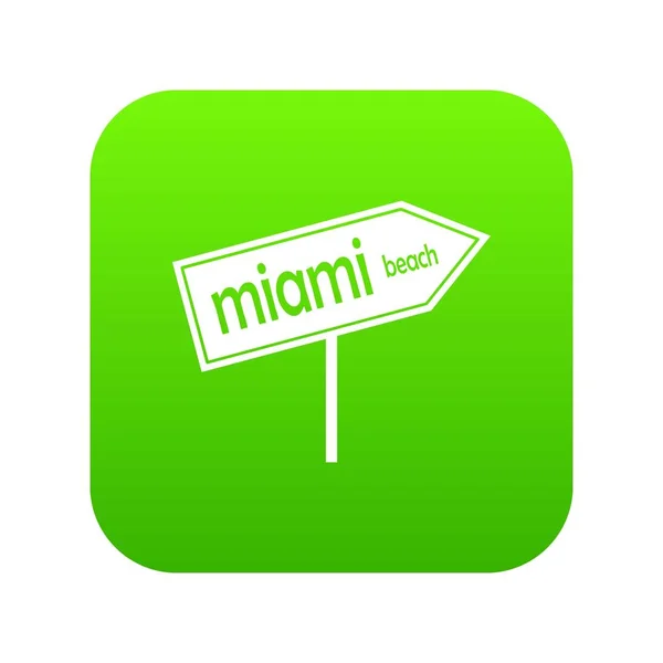 Miami flecha post signo icono digital verde — Archivo Imágenes Vectoriales