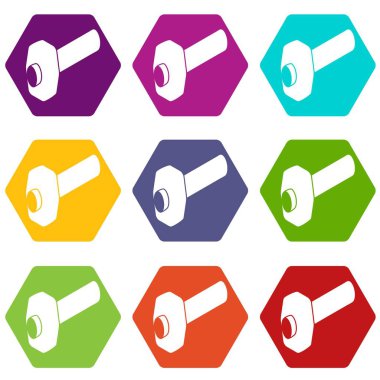 9 vektör balyozla Icons set