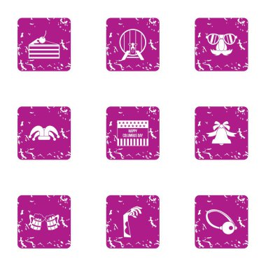 Büyülü kutlama simgeler kümesi, grunge tarzı