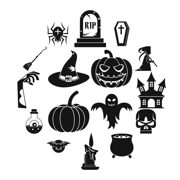 Set di icone di Halloween, stile semplice — Vettoriale Stock