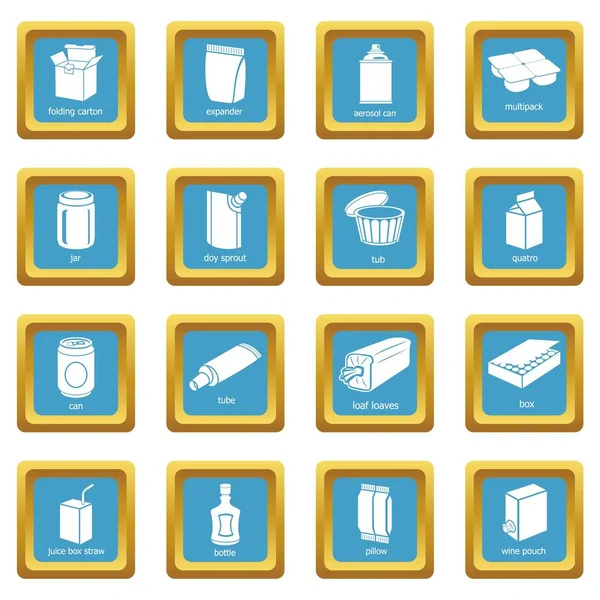 Sapphirine kare vektör paketi türleri Icons set