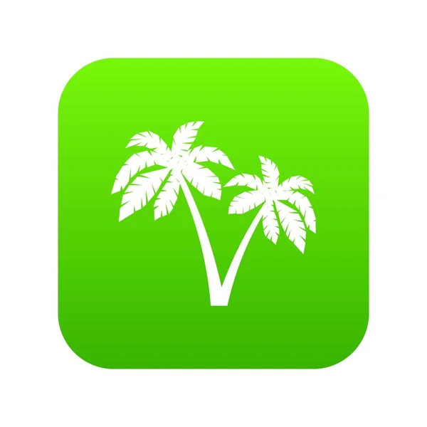 Two palms icon digital green — Stock Vector