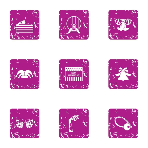 Büyülü kutlama simgeler kümesi, grunge tarzı