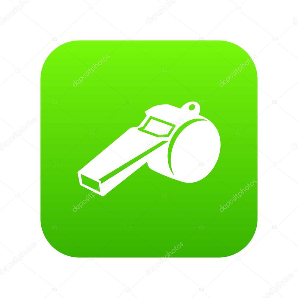 Whistle icon green vector